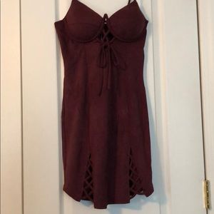 NWT Fashion nova suede dress